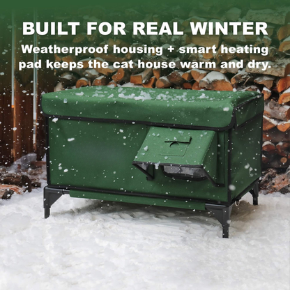 PawCraft Heated Outdoor Cat Shelter - Weatherproof & Insulated